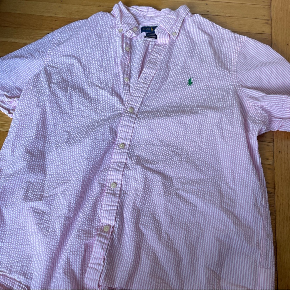 Ralph Lauren classic fit seersucker button down